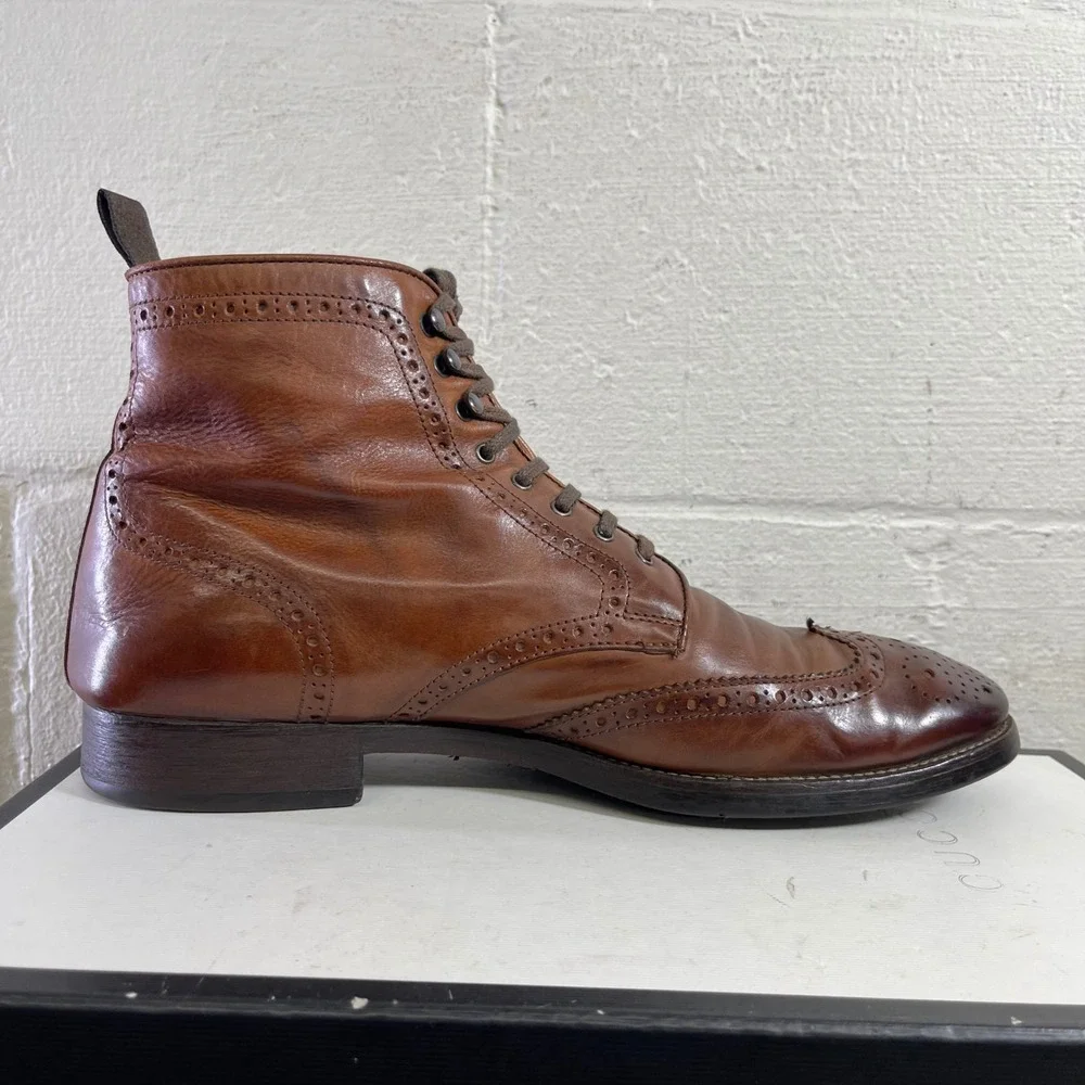 To Boot New‎ York Adam Derrick 79728 Brown Leather Wingtip Boots Lace up Men's 9
